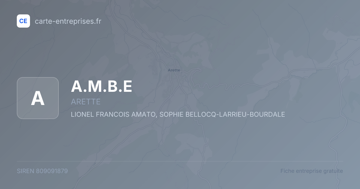 A.M.B.E — 809091879 — fiche entreprise