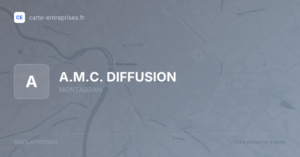 A.M.C. DIFFUSION — 477655963 — fiche entreprise