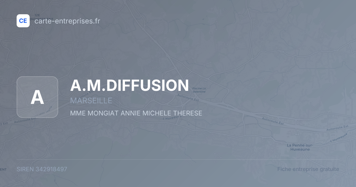 A.M.DIFFUSION — 342918497 — fiche entreprise