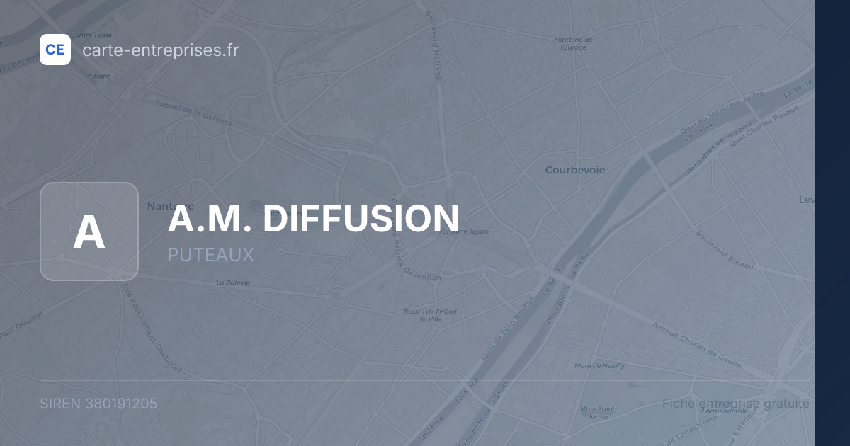 A.M. DIFFUSION — 380191205 — fiche entreprise