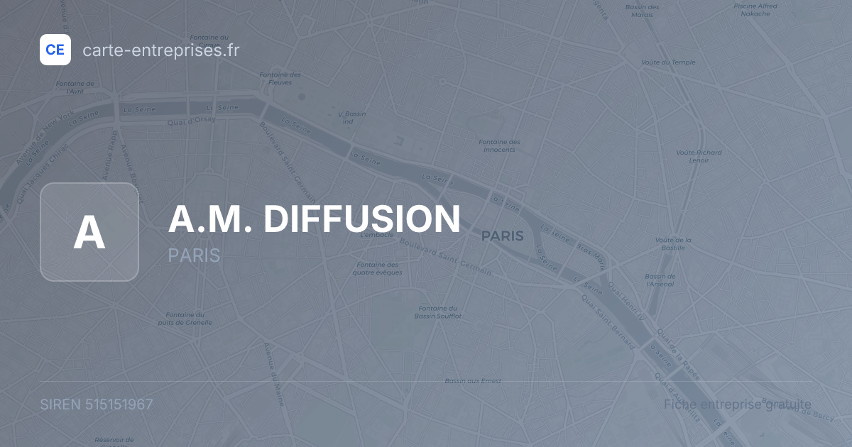 A.M. DIFFUSION — 515151967 — fiche entreprise