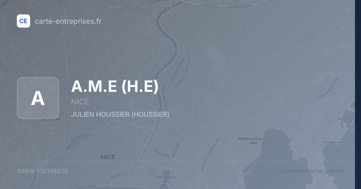 A.M.E (H.E) — 535146625 — fiche entreprise