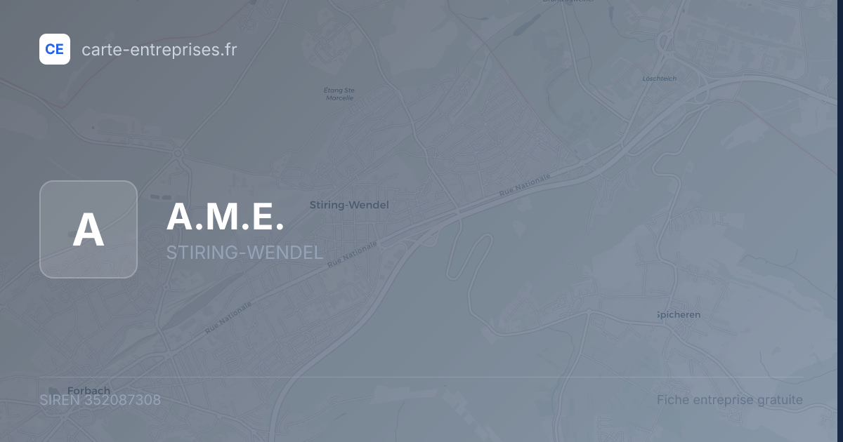 A.M.E. — 352087308 — fiche entreprise