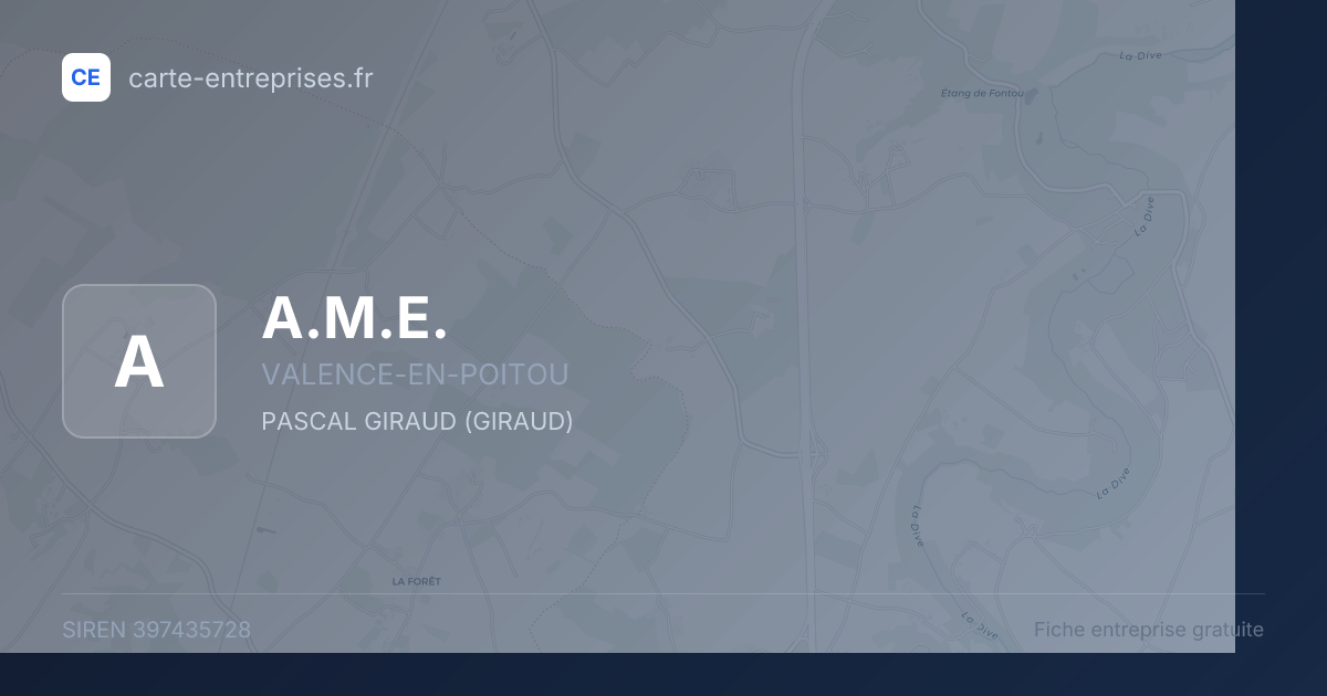 A.M.E. — 397435728 — fiche entreprise