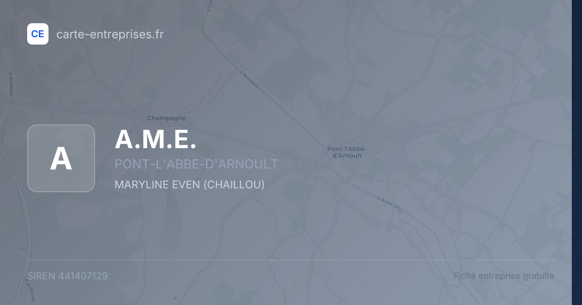 A.M.E. — 441407129 — fiche entreprise