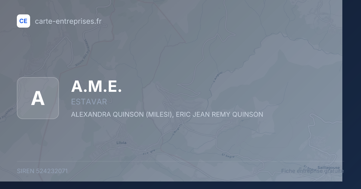 A.M.E. — 524232071 — fiche entreprise
