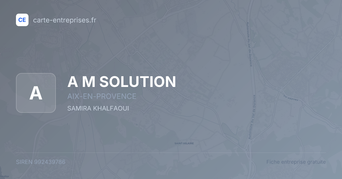 A M SOLUTION — 992439786 — fiche entreprise
