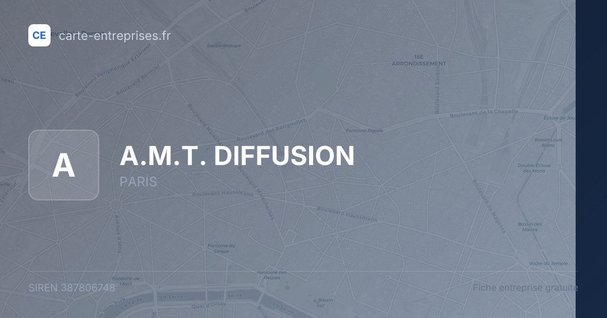 A.M.T. DIFFUSION — 387806748 — fiche entreprise