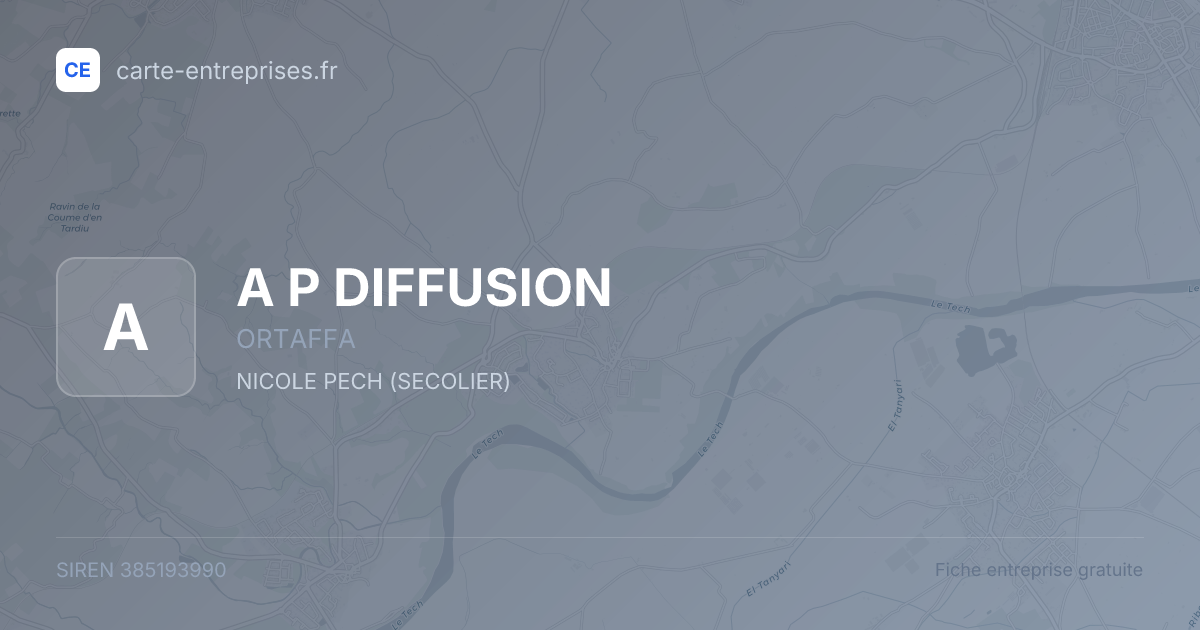 A P DIFFUSION — 385193990 — fiche entreprise