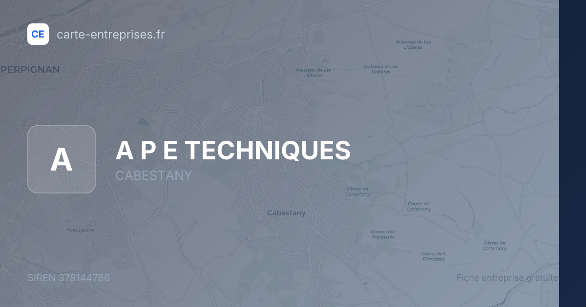 A P E TECHNIQUES — 378144786 — fiche entreprise