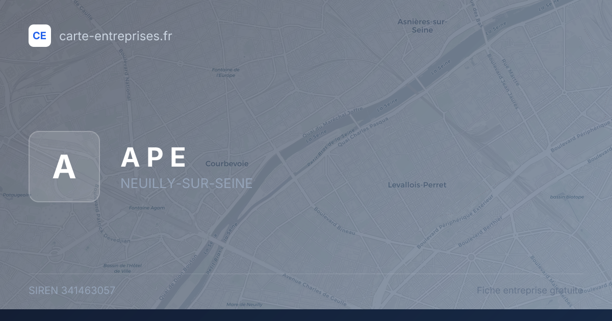 A P E — 341463057 — fiche entreprise