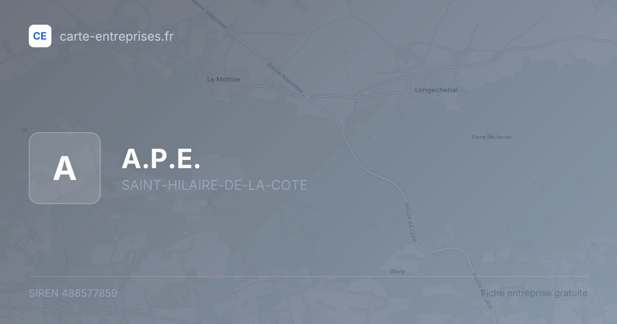 A.P.E. — 488577859 — fiche entreprise