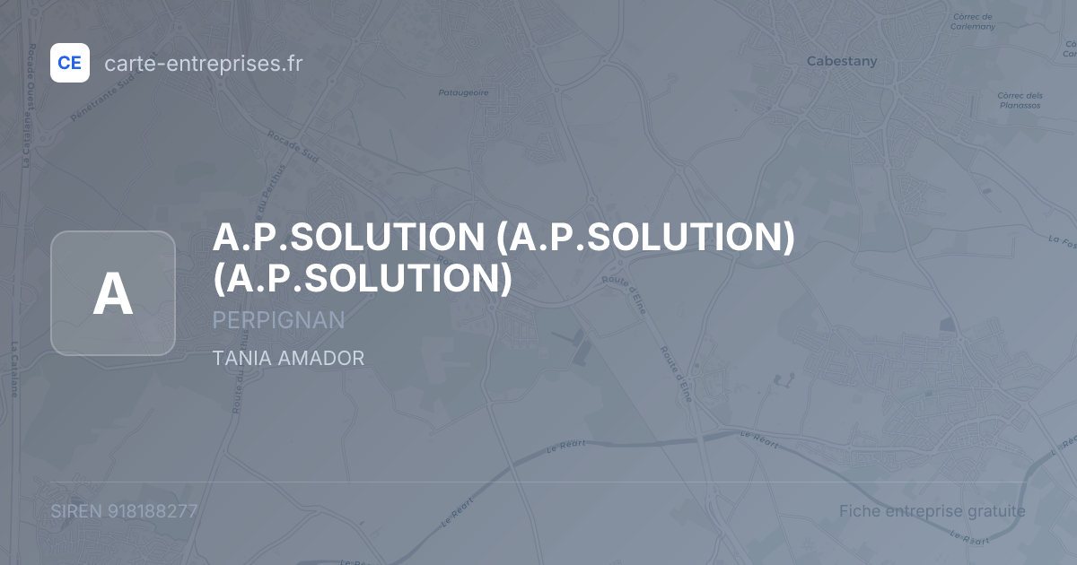 A.P.SOLUTION (A.P.SOLUTION) (A.P.SOLUTION) — 918188277 — fiche entreprise