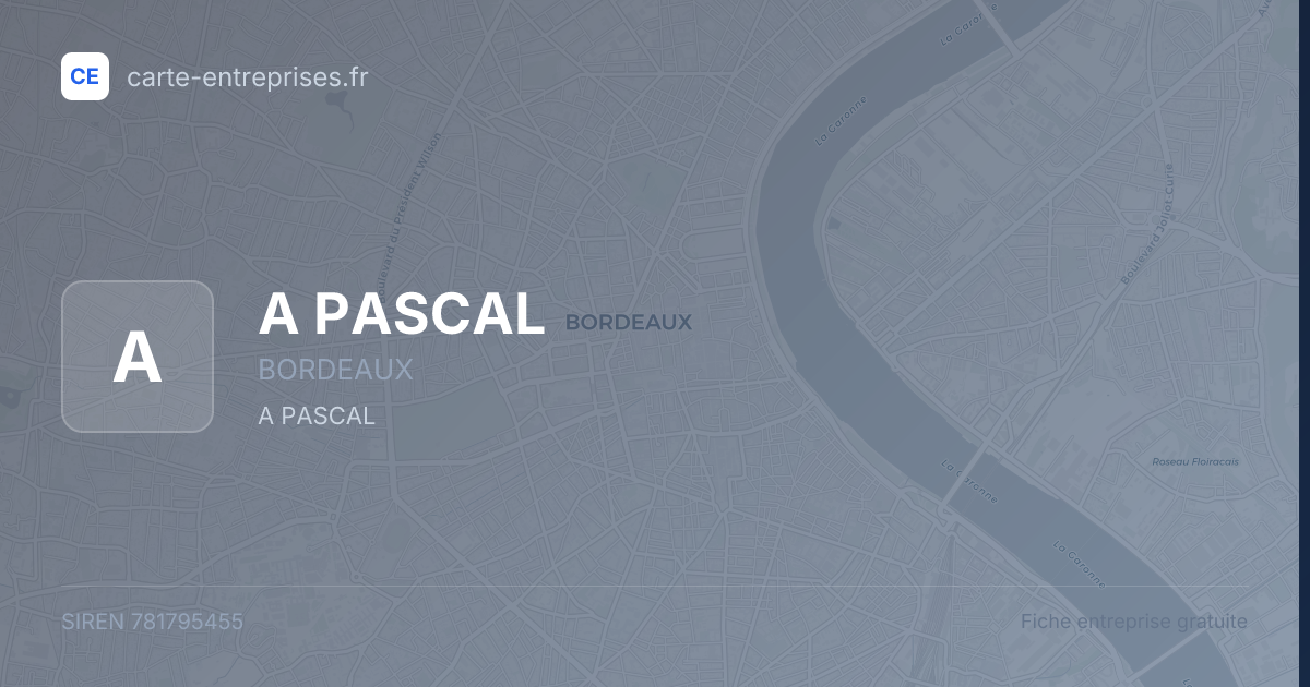A PASCAL — 781795455 — fiche entreprise