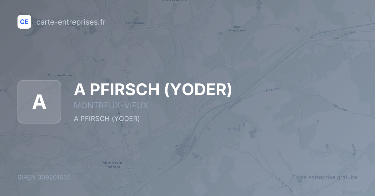 A PFIRSCH (YODER) — 309201655 — fiche entreprise