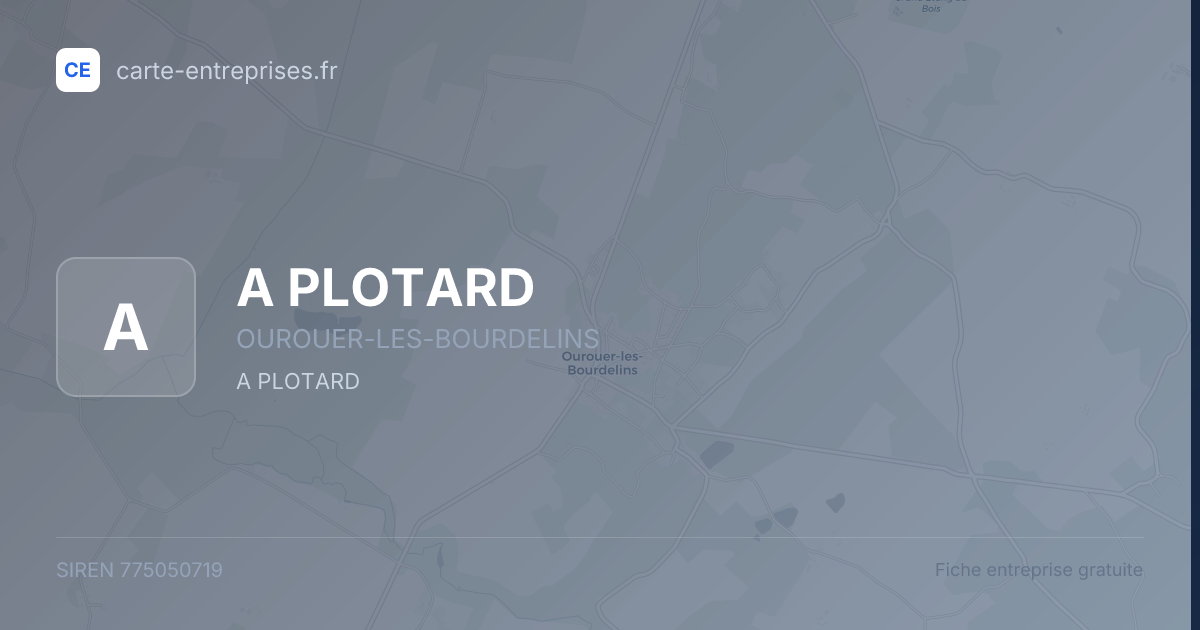 A PLOTARD — 775050719 — fiche entreprise