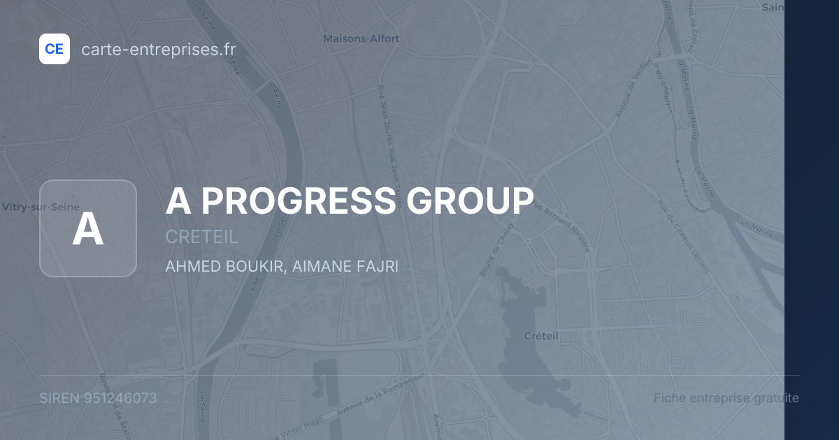 A PROGRESS GROUP — 951246073 — fiche entreprise