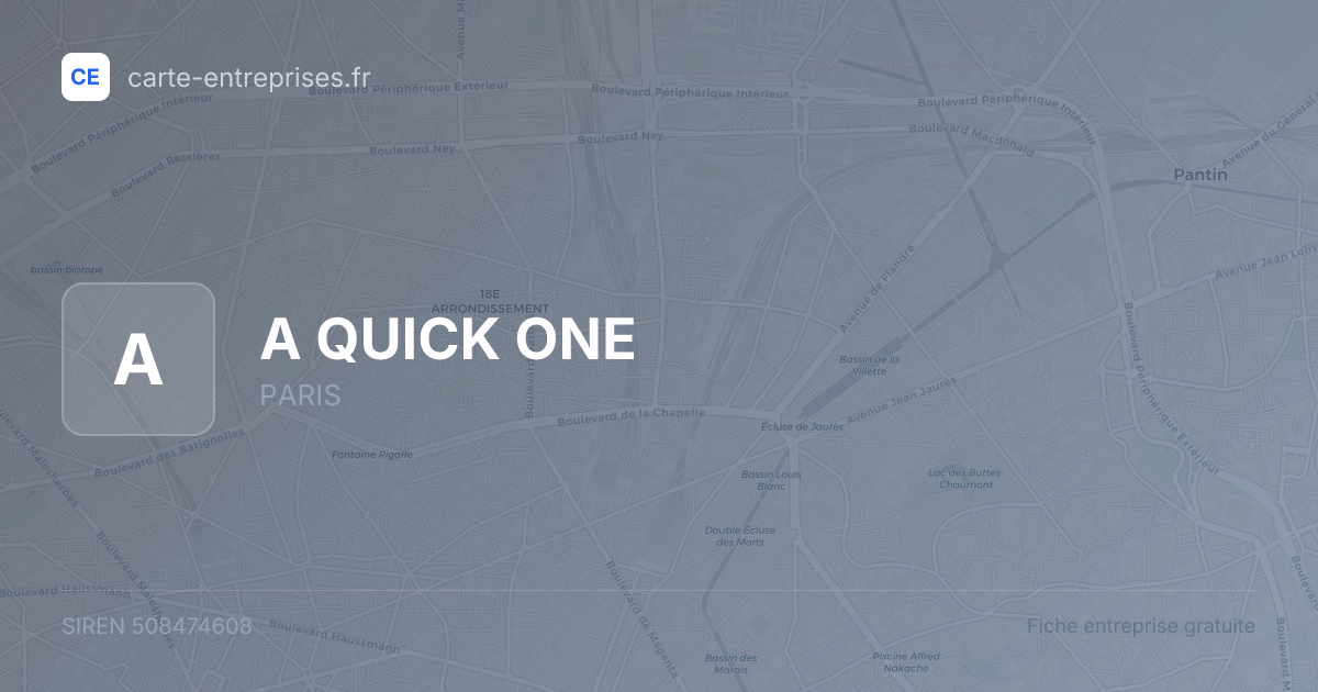 A QUICK ONE — 508474608 — fiche entreprise