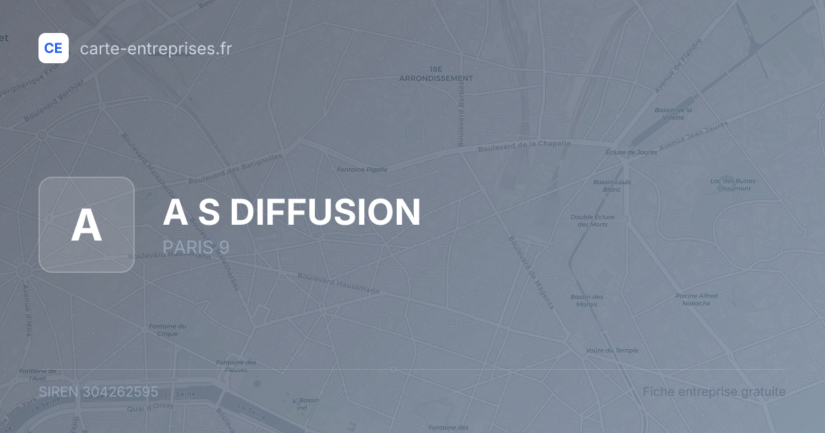 A S DIFFUSION — 304262595 — fiche entreprise