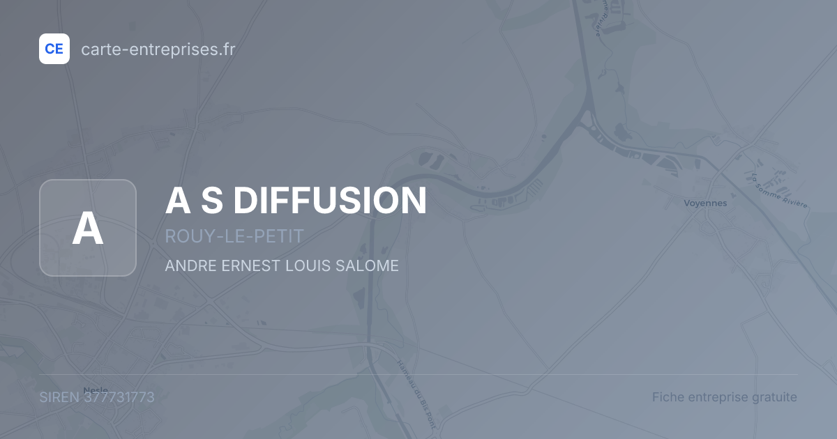 A S DIFFUSION — 377731773 — fiche entreprise