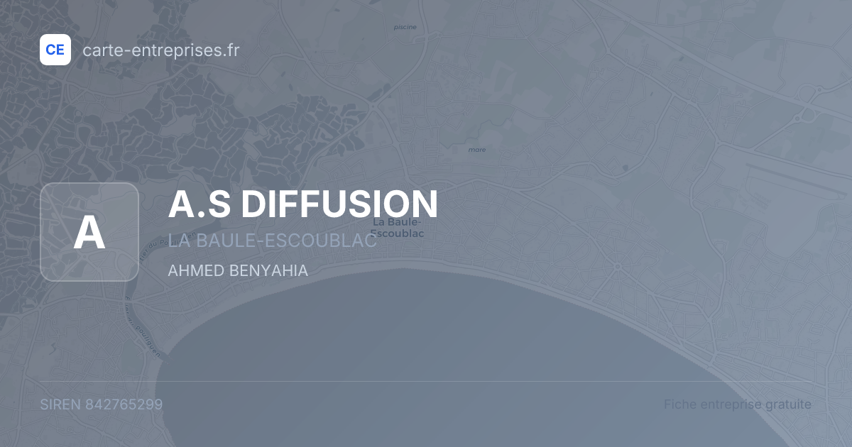 A.S DIFFUSION — 842765299 — fiche entreprise