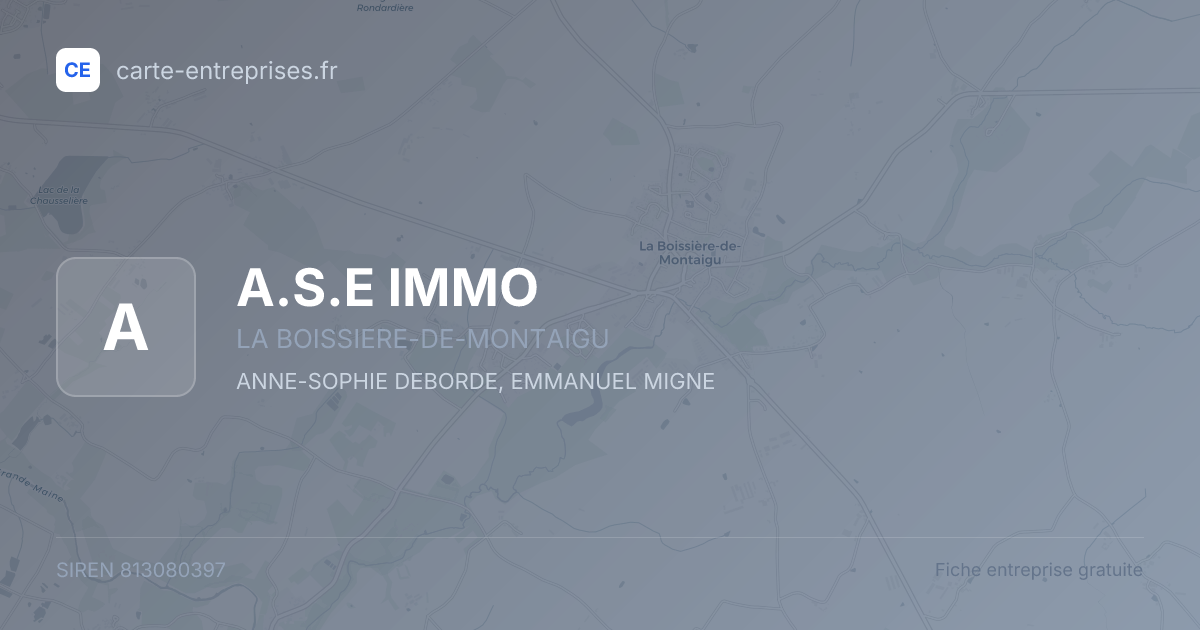 A.S.E IMMO — 813080397 — fiche entreprise