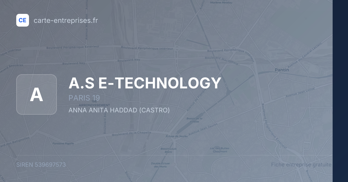 A.S E-TECHNOLOGY — 539697573 — fiche entreprise
