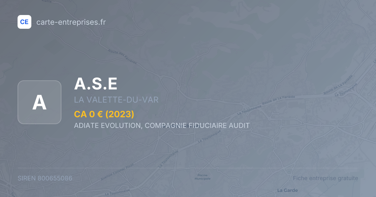 A.S.E — 800655086 — fiche entreprise
