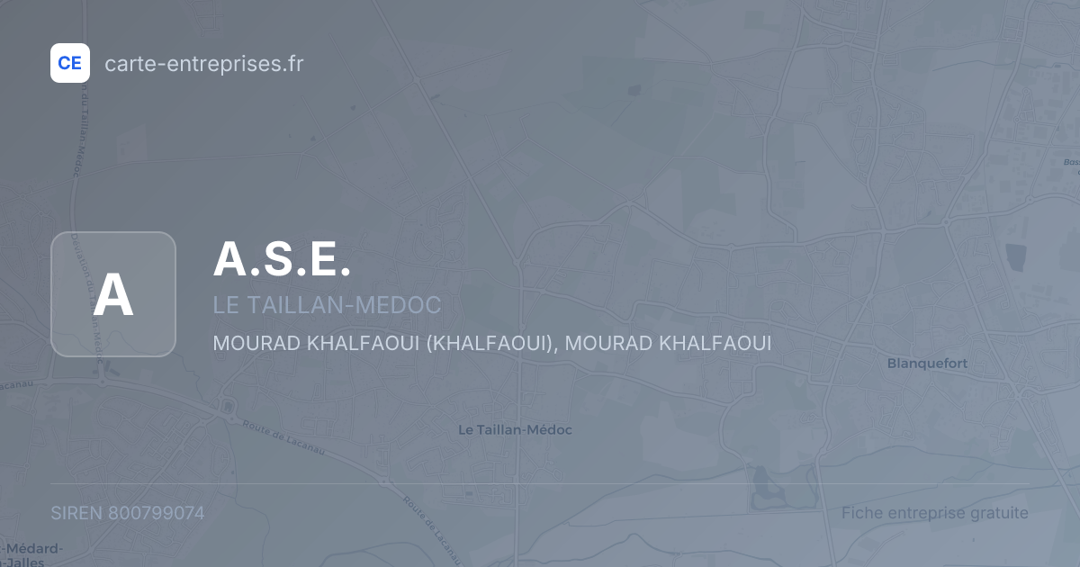 A.S.E. — 800799074 — fiche entreprise