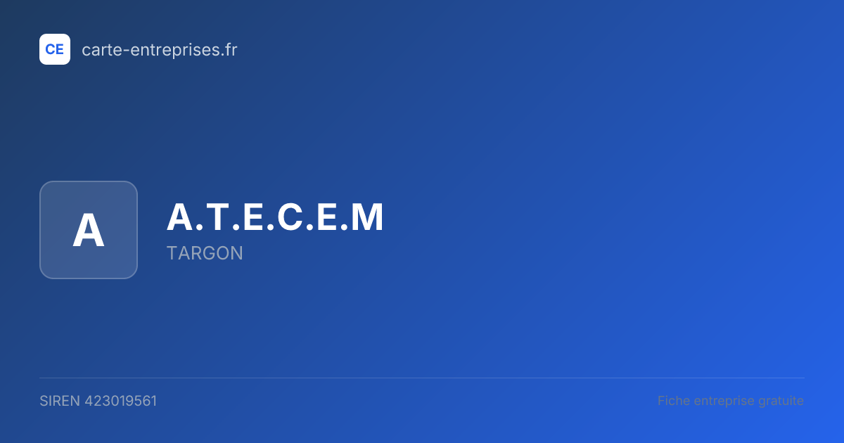 A.T.E.C.E.M — 423019561 — fiche entreprise