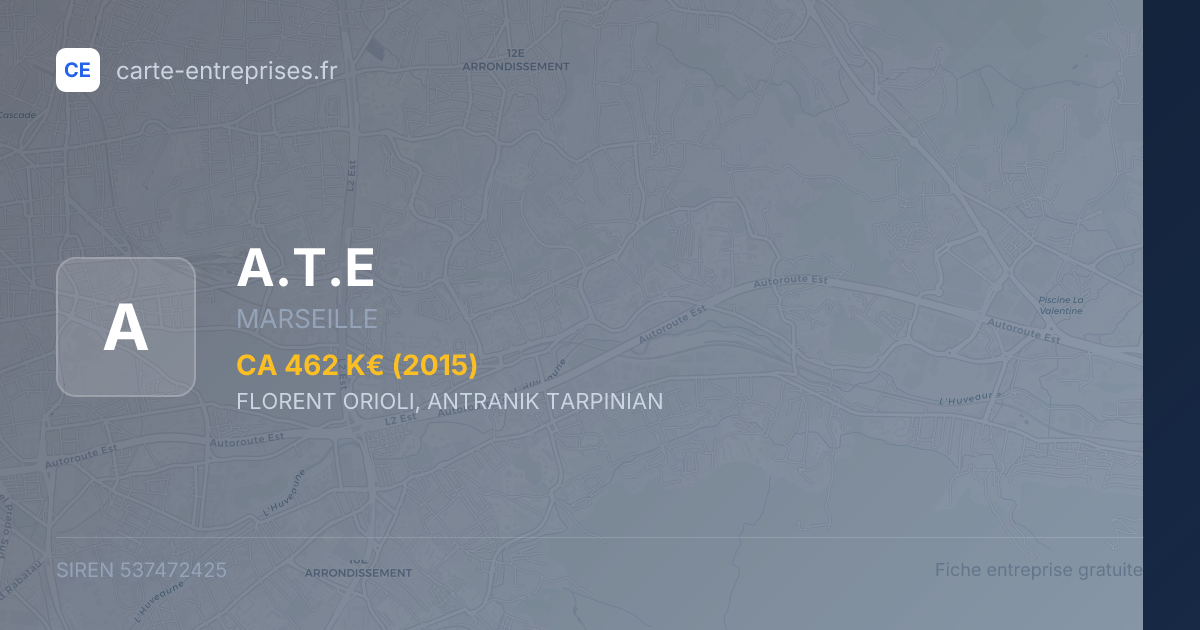 A.T.E — 537472425 — fiche entreprise