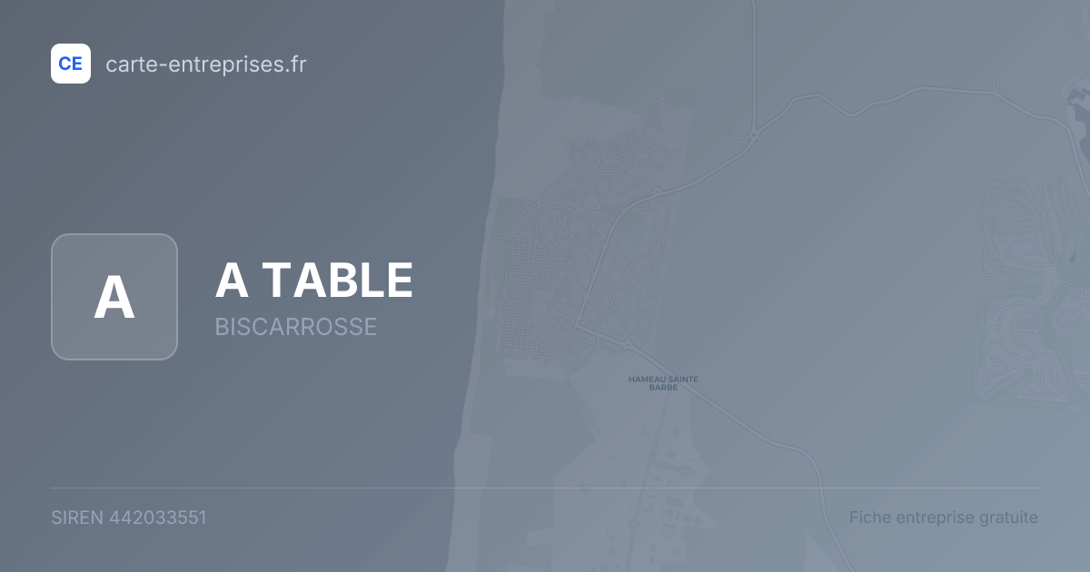 A TABLE — 442033551 — fiche entreprise