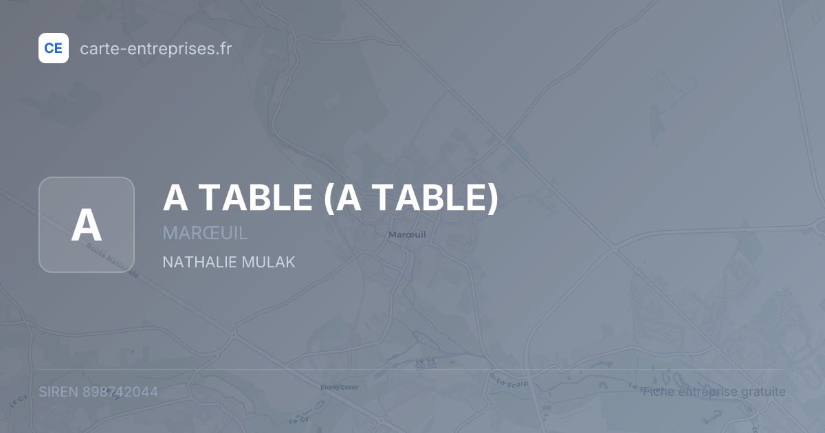 A TABLE — 898742044 — fiche entreprise