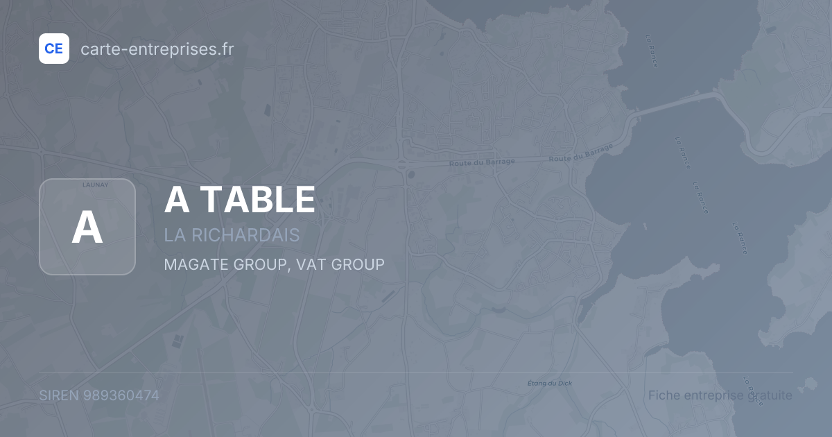 A TABLE — 989360474 — fiche entreprise