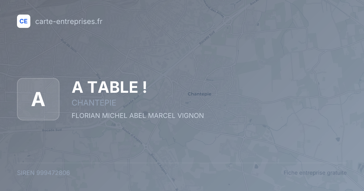 A TABLE ! — 999472806 — fiche entreprise