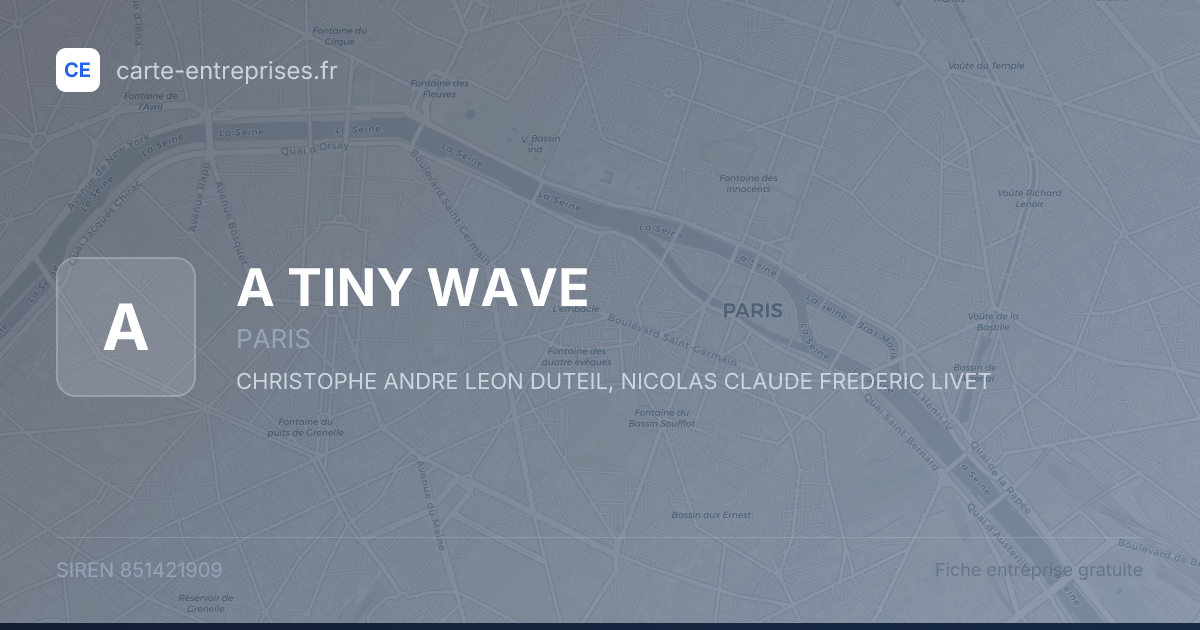 A TINY WAVE — 851421909 — fiche entreprise