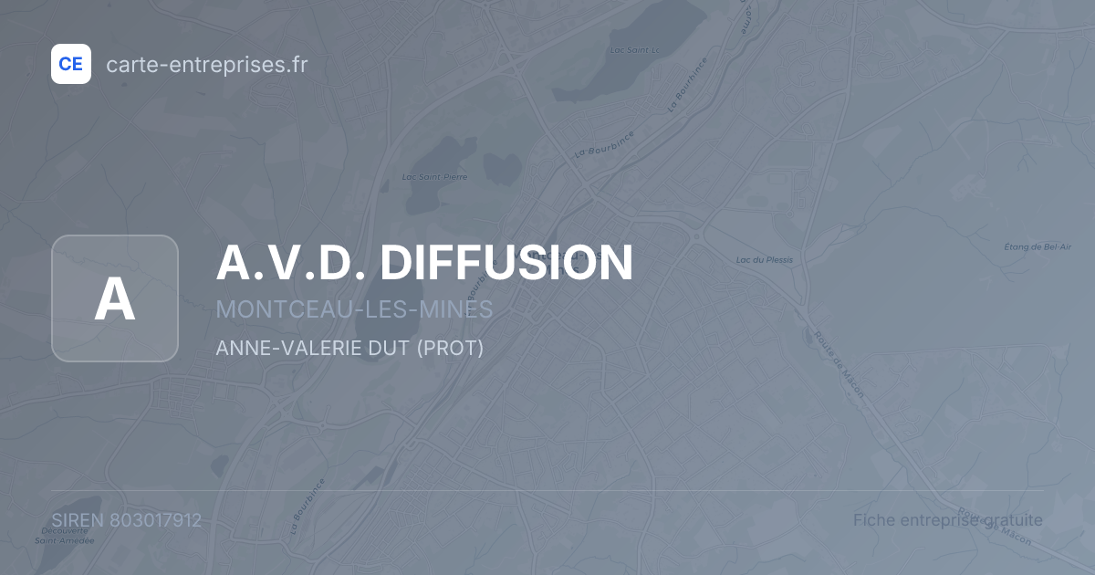 A.V.D. DIFFUSION — 803017912 — fiche entreprise
