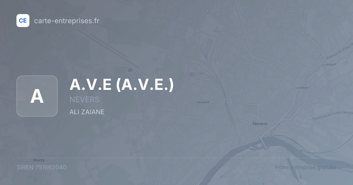 A.V.E (A.V.E.) — 751662040 — fiche entreprise