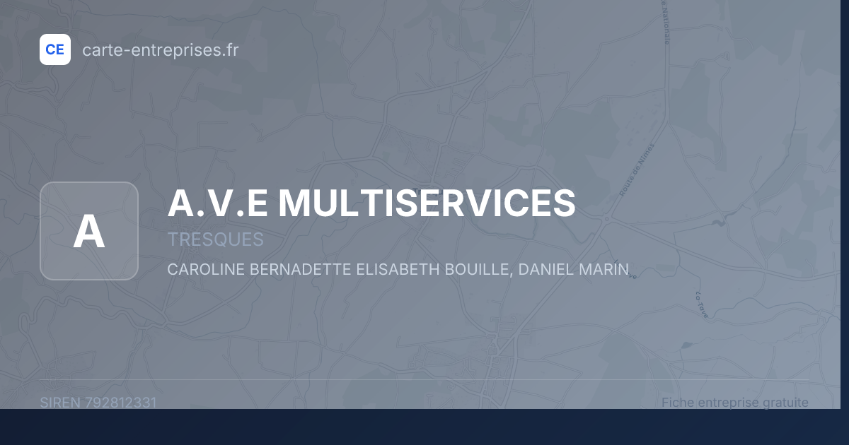 A.V.E MULTISERVICES — 792812331 — fiche entreprise