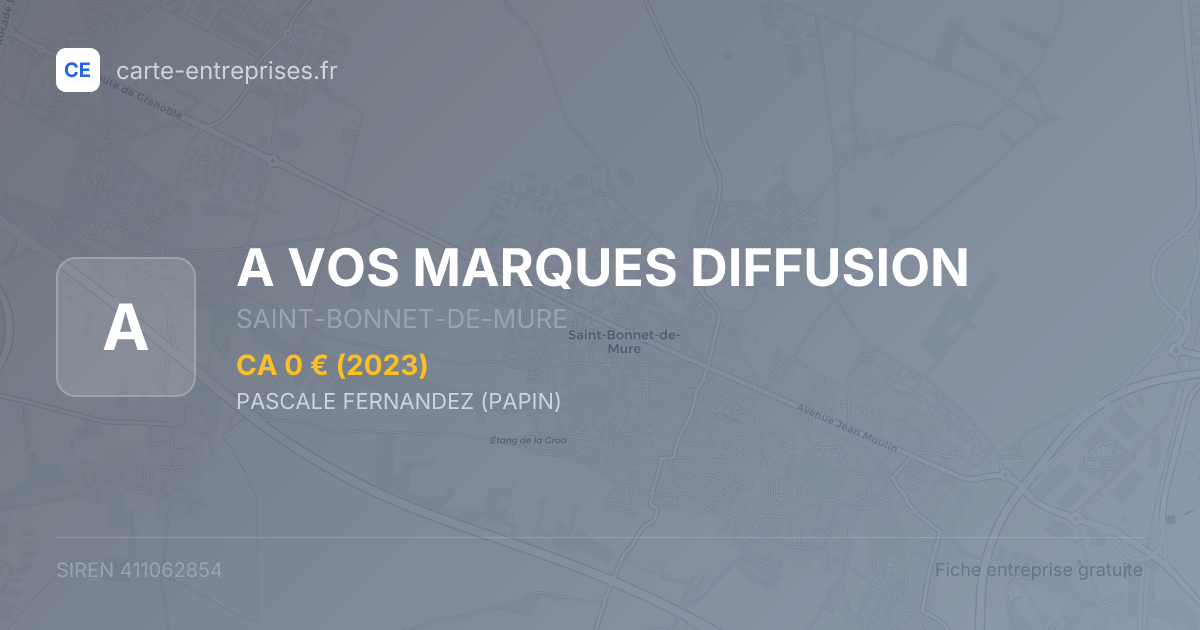 A VOS MARQUES DIFFUSION — 411062854 — fiche entreprise