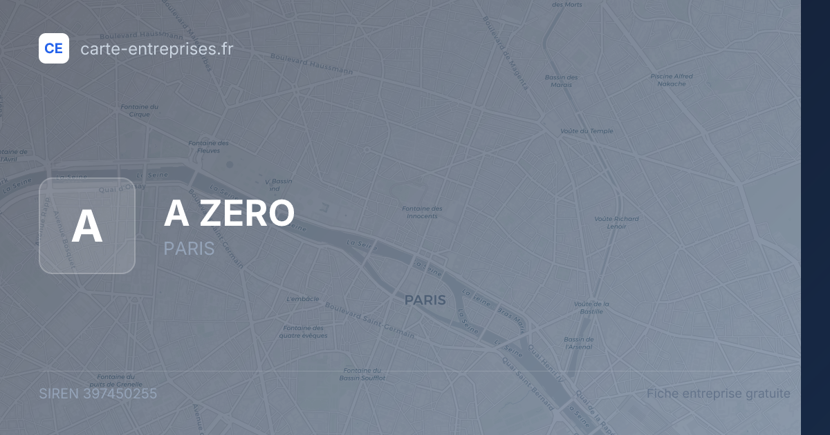 A ZERO — 397450255 — fiche entreprise