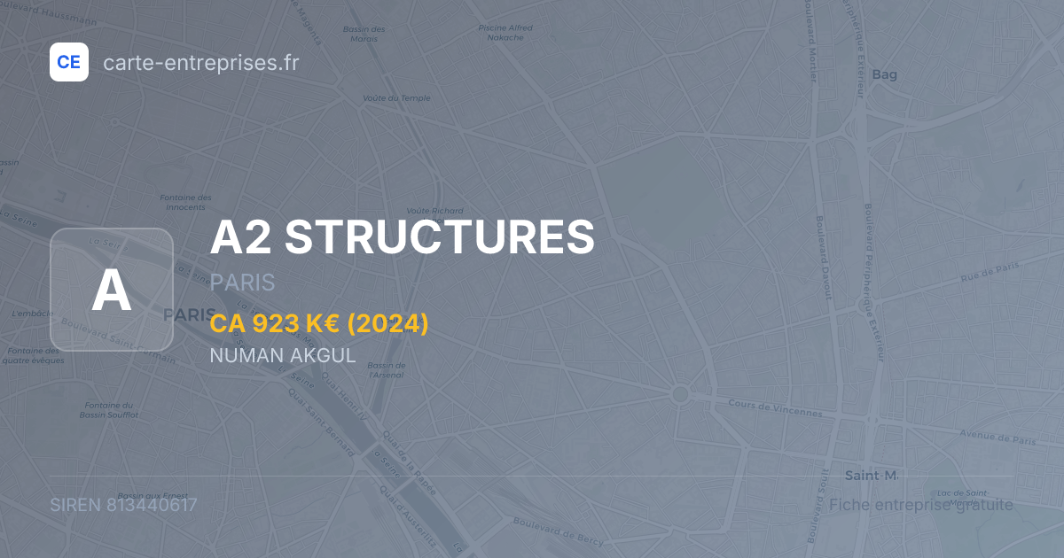 A2 STRUCTURES — 813440617 — fiche entreprise