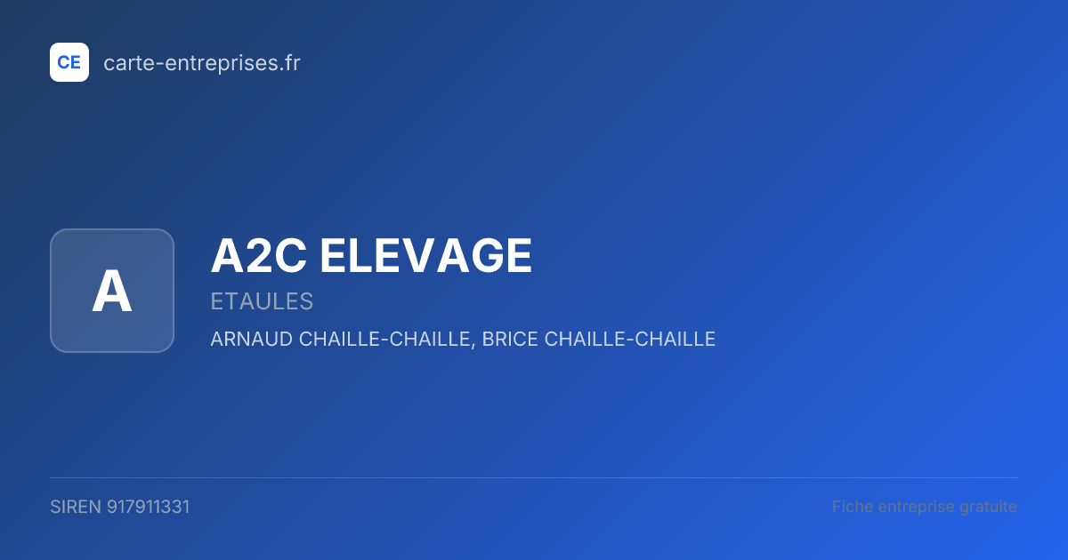 A2C ELEVAGE — 917911331 — fiche entreprise