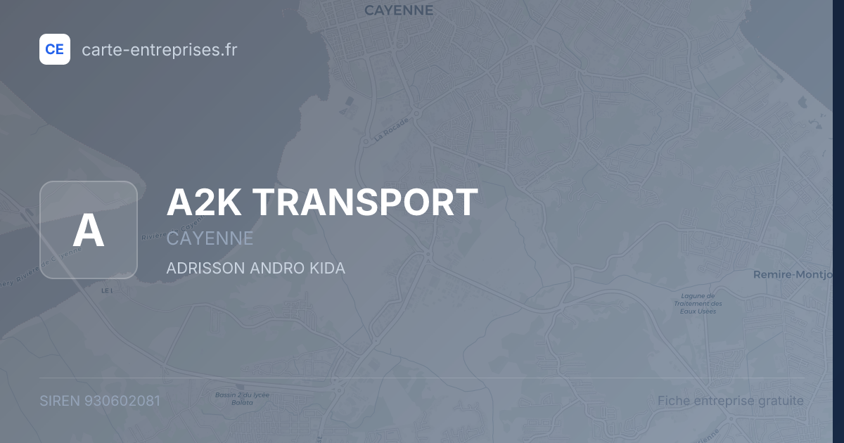 A2K TRANSPORT — 930602081 — fiche entreprise