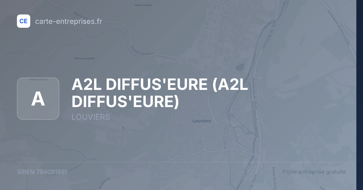 A2L DIFFUS'EURE — 794091991 — fiche entreprise