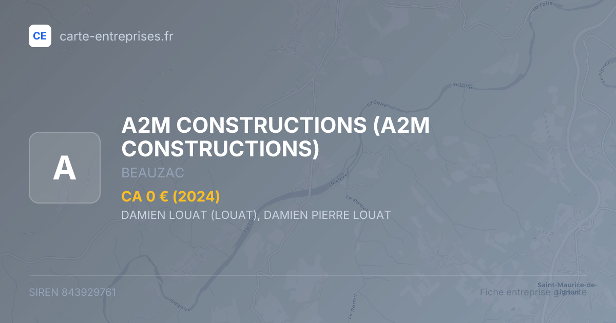 A2M CONSTRUCTIONS — 843929761 — fiche entreprise