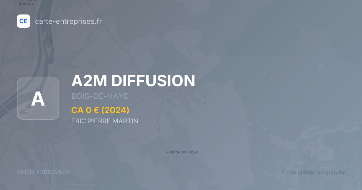 A2M DIFFUSION — 429692502 — fiche entreprise