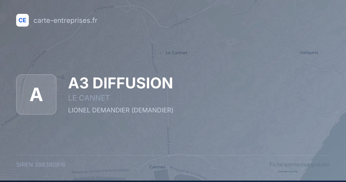 A3 DIFFUSION — 398380816 — fiche entreprise