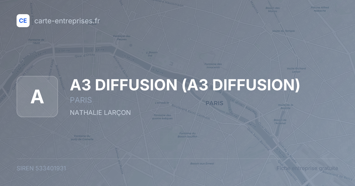 A3 DIFFUSION — 533401931 — fiche entreprise