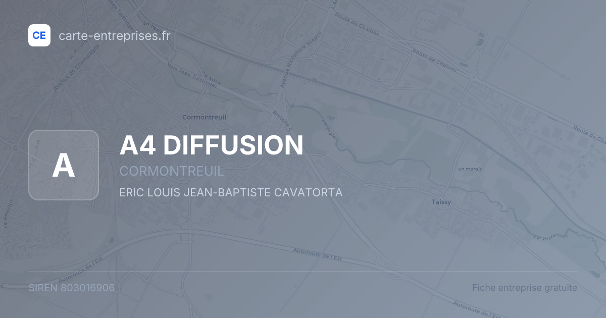 A4 DIFFUSION — 803016906 — fiche entreprise